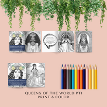 Load image into Gallery viewer, Queens of the World: Coloring Book Part 1 with Inspirational Quotes
